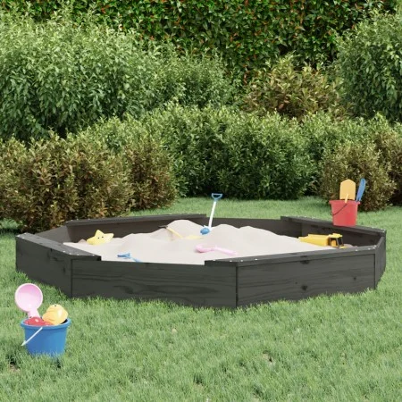 Sandkasten mit Achtecksitzen aus massivem grauem Kiefernholz von , Sandkästen - Ref: Foro24-825018, Preis: 82,23 €, Rabatt: %