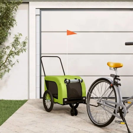 Pet Bicycle Trailer Iron Oxford Cloth Green Black by , pet strollers - Ref: Foro24-94025, Price: 119,06 €, Discount: %