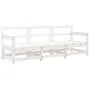Gartenmöbel-Set 3-teilig aus massivem weißem Kiefernholz von , Modulare Sofas für den Außenbereich - Ref: Foro24-825528, Prei...
