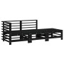 Garden furniture set 3 pieces solid black pine wood by , Modular outdoor sofas - Ref: Foro24-825650, Price: 146,63 €, Discoun...