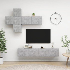 Set de muebles de salón 7 pzas madera ingeniería gris hormigón en Muebles TV | Comprar online en Foro24