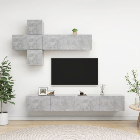 Set de muebles de salón 7 pzas madera ingeniería gris hormigón en Muebles TV | Comprar online en Foro24