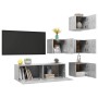 Set de muebles de salón 6 pzas madera ingeniería gris hormigón en Muebles TV | Comprar online en Foro24