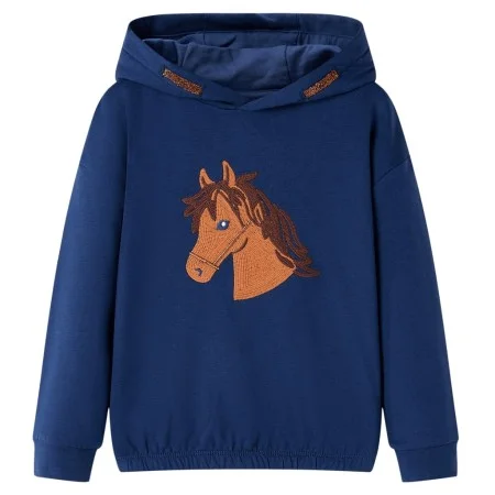 Sudadera infantil con capucha azul marino 128 de , Camisetas para niños - Ref: Foro24-14042, Precio: 12,50 €, Descuento: %