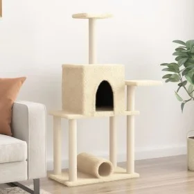 Cat scratching post with cream sisal posts 122 cm by , Cat furniture - Ref: Foro24-172088, Price: 43,62 €, Discount: %