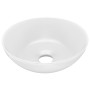 Lavabo de cuarto de baño redondo cerámica blanco mate