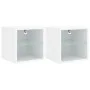 Wall TV cabinets with LED lights 2 pcs white 30x28.5x30 cm by , TV Furniture - Ref: Foro24-836974, Price: 39,43 €, Discount: %