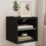 Wall TV cabinets with LED lights 2 pcs black 30x28.5x30 cm by , TV Furniture - Ref: Foro24-836976, Price: 40,73 €, Discount: %