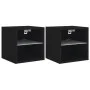 Wall TV cabinets with LED lights 2 pcs black 30x28.5x30 cm by , TV Furniture - Ref: Foro24-836976, Price: 40,73 €, Discount: %