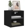 Wall TV cabinets with LED lights 2 pcs black 30x28.5x30 cm by , TV Furniture - Ref: Foro24-836976, Price: 40,73 €, Discount: %