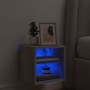 Wandmontierter TV-Schrank mit LED-Leuchten Sonomagrau 30x28,5x30 cm von , TV-Möbel - Ref: Foro24-836983, Preis: 27,00 €, Raba...