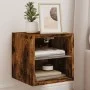 Mueble de TV de pared con luces LED roble ahumado 30x28,5x30 cm de , Muebles TV - Ref: Foro24-836981, Precio: 26,26 €, Descue...