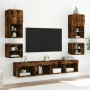 Wandmontierter TV-Schrank mit LED-Leuchten, geräucherte Eiche, 30 x 28,5 x 30 cm von , TV-Möbel - Ref: Foro24-836981, Preis: ...