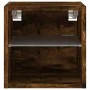 Mueble de TV de pared con luces LED roble ahumado 30x28,5x30 cm de , Muebles TV - Ref: Foro24-836981, Precio: 26,26 €, Descue...