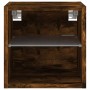 Wandmontierter TV-Schrank mit LED-Leuchten, geräucherte Eiche, 30 x 28,5 x 30 cm von , TV-Möbel - Ref: Foro24-836981, Preis: ...