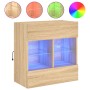 Wandmontierter TV-Schrank mit LED-Leuchten Sonoma-Eiche 58,5 x 30 x 60,5 cm von , TV-Möbel - Ref: Foro24-837094, Preis: 55,81...