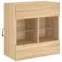 Wandmontierter TV-Schrank mit LED-Leuchten Sonoma-Eiche 58,5 x 30 x 60,5 cm von , TV-Möbel - Ref: Foro24-837094, Preis: 55,10...