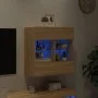 Wandmontierter TV-Schrank mit LED-Leuchten Sonoma-Eiche 58,5 x 30 x 60,5 cm von , TV-Möbel - Ref: Foro24-837094, Preis: 55,10...