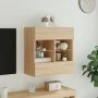 Wall-mounted TV cabinet with LED lights Sonoma oak 58.5x30x60.5 cm by , TV Furniture - Ref: Foro24-837094, Price: 55,10 €, Di...