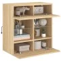 Wandmontierter TV-Schrank mit LED-Leuchten Sonoma-Eiche 58,5 x 30 x 60,5 cm von , TV-Möbel - Ref: Foro24-837094, Preis: 55,10...