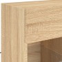 Mueble TV de pared con luces LED roble Sonoma 58,5x30x60,5 cm de , Muebles TV - Ref: Foro24-837094, Precio: 55,74 €, Descuent...