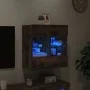 Wall-mounted TV cabinet with LED lights smoked oak 58.5x30x60.5 cm by , TV Furniture - Ref: Foro24-837096, Price: 54,29 €, Di...