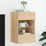 Mueble de TV de pared con luces LED roble Sonoma 40x30x60,5 cm de , Muebles TV - Ref: Foro24-837082, Precio: 42,04 €, Descuen...