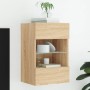 Wandmontierter TV-Schrank mit LED-Leuchten Sonoma-Eiche 40x30x60,5 cm von , TV-Möbel - Ref: Foro24-837082, Preis: 42,56 €, Ra...