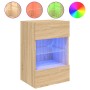 Wandmontierter TV-Schrank mit LED-Leuchten Sonoma-Eiche 40x30x60,5 cm von , TV-Möbel - Ref: Foro24-837082, Preis: 42,56 €, Ra...