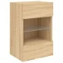 Mueble de TV de pared con luces LED roble Sonoma 40x30x60,5 cm de , Muebles TV - Ref: Foro24-837082, Precio: 42,04 €, Descuen...