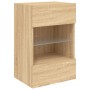 Wandmontierter TV-Schrank mit LED-Leuchten Sonoma-Eiche 40x30x60,5 cm von , TV-Möbel - Ref: Foro24-837082, Preis: 42,56 €, Ra...