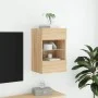 Mueble de TV de pared con luces LED roble Sonoma 40x30x60,5 cm de , Muebles TV - Ref: Foro24-837082, Precio: 42,04 €, Descuen...