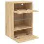 Mueble de TV de pared con luces LED roble Sonoma 40x30x60,5 cm de , Muebles TV - Ref: Foro24-837082, Precio: 42,04 €, Descuen...