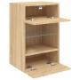 Wandmontierter TV-Schrank mit LED-Leuchten Sonoma-Eiche 40x30x60,5 cm von , TV-Möbel - Ref: Foro24-837082, Preis: 42,56 €, Ra...