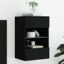 Wandmontierter TV-Schrank mit LED-Leuchten schwarz 40x30x60,5 cm von , TV-Möbel - Ref: Foro24-837080, Preis: 43,72 €, Rabatt: %