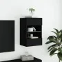 Wandmontierter TV-Schrank mit LED-Leuchten schwarz 40x30x60,5 cm von , TV-Möbel - Ref: Foro24-837080, Preis: 43,72 €, Rabatt: %