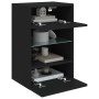 Wandmontierter TV-Schrank mit LED-Leuchten schwarz 40x30x60,5 cm von , TV-Möbel - Ref: Foro24-837080, Preis: 44,27 €, Rabatt: %