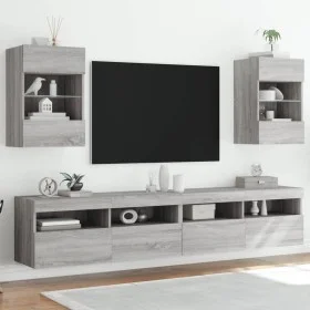 Muebles TV de pared luces LED 2 uds gris Sonoma 40x30x60,5 cm de , Muebles TV - Ref: Foro24-837089, Precio: 91,83 €, Descuent...