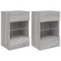 TV-Wandmöbel LED-Leuchten 2 Stück grau Sonoma 40x30x60,5 cm von , TV-Möbel - Ref: Foro24-837089, Preis: 91,71 €, Rabatt: %