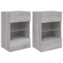 TV-Wandmöbel LED-Leuchten 2 Stück grau Sonoma 40x30x60,5 cm von , TV-Möbel - Ref: Foro24-837089, Preis: 90,22 €, Rabatt: %
