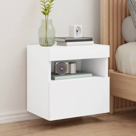Muebles de TV de pared con luces LED 2 uds blanco 40x30x40 cm de , Muebles TV - Ref: Foro24-837170, Precio: 77,48 €, Descuent...