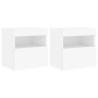 Muebles de TV de pared con luces LED 2 uds blanco 40x30x40 cm de , Muebles TV - Ref: Foro24-837170, Precio: 81,63 €, Descuent...
