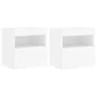 Muebles de TV de pared con luces LED 2 uds blanco 40x30x40 cm de , Muebles TV - Ref: Foro24-837170, Precio: 77,48 €, Descuent...