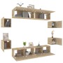 Set de muebles para TV 8 pzas madera contrachapada roble Sonoma en Muebles TV | Comprar online en Foro24