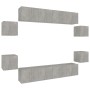Set de muebles de TV 8 pzas madera contrachapada gris hormigón en Muebles TV | Comprar online en Foro24