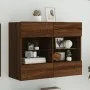 Mueble TV de pared con luces LED roble marrón 78,5x30x60,5 cm de , Muebles TV - Ref: Foro24-837105, Precio: 66,13 €, Descuent...