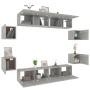 Set de muebles de TV 8 pzas madera contrachapada gris hormigón en Muebles TV | Comprar online en Foro24
