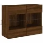 Mueble TV de pared con luces LED roble marrón 78,5x30x60,5 cm de , Muebles TV - Ref: Foro24-837105, Precio: 66,13 €, Descuent...