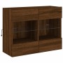 Wandmontierter TV-Schrank mit LED-Leuchten, braune Eiche, 78,5 x 30 x 60,5 cm von , TV-Möbel - Ref: Foro24-837105, Preis: 66,...