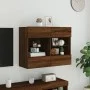 Mueble TV de pared con luces LED roble marrón 78,5x30x60,5 cm de , Muebles TV - Ref: Foro24-837105, Precio: 66,13 €, Descuent...